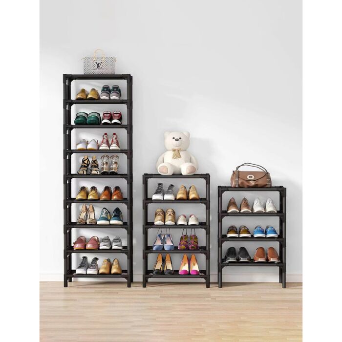 Kleines Schuhregal, 45 x 27 x 145 cm, grau