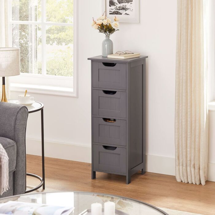SONGMICS Regal «Nino», 4 Schubladen, B 30 x H 82 x T 30 cm, weiss