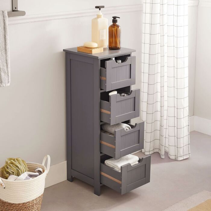 SONGMICS Regal «Nino», 4 Schubladen, B 30 x H 82 x T 30 cm, weiss