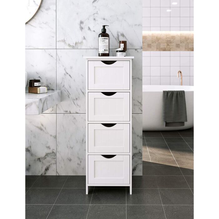 SONGMICS Regal «Nino», 4 Schubladen, B 30 x H 82 x T 30 cm, weiss
