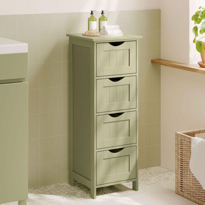 SONGMICS Regal «Nino», 4 Schubladen, B 30 x H 82 x T 30 cm, weiss