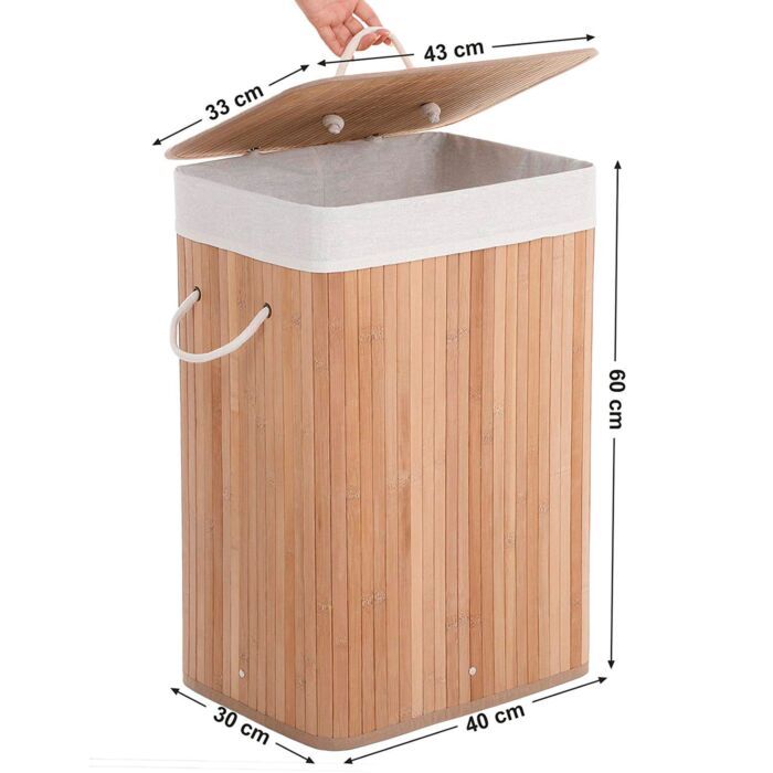 SONGMICS Wäschekorb «Bambus», 72 l