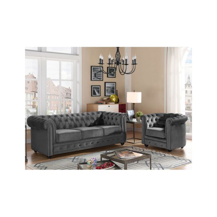 Sofa «Chesterfield», grau