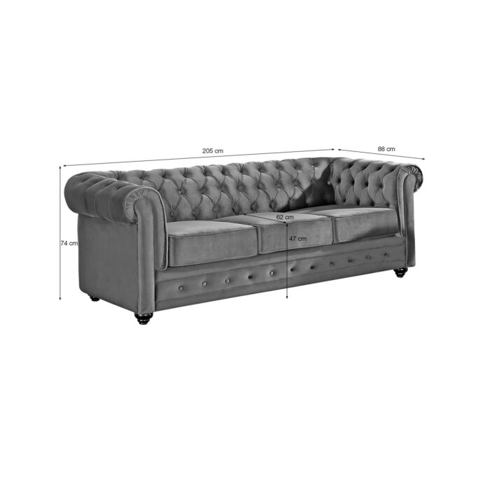 Sofa «Chesterfield», grau