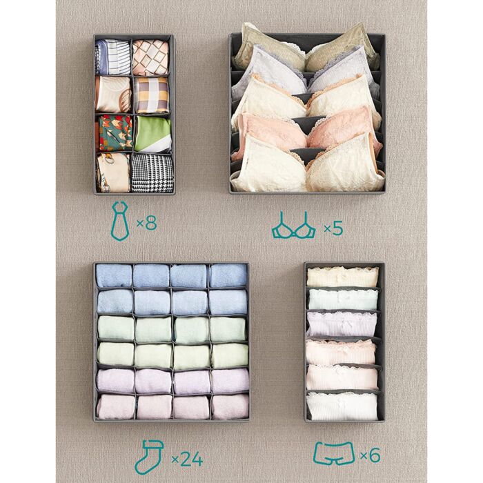 SONGMICS Boîtes organisateur de tiroir, set de 8 pièces