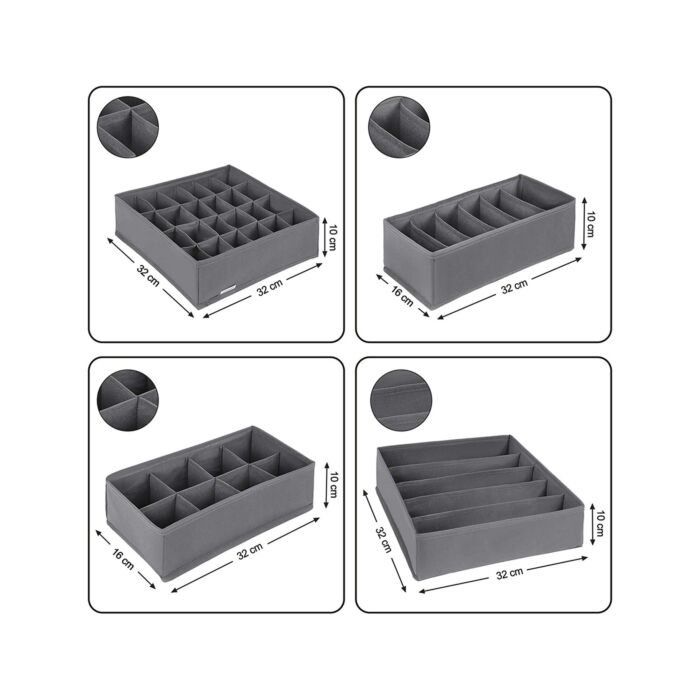 SONGMICS Boîtes organisateur de tiroir, set de 8 pièces