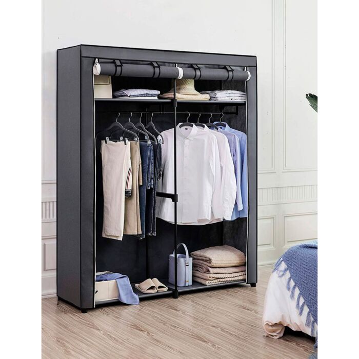 SONGMICS Armoire en intissé, gris