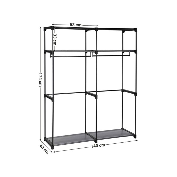 SONGMICS Armoire en intissé, gris