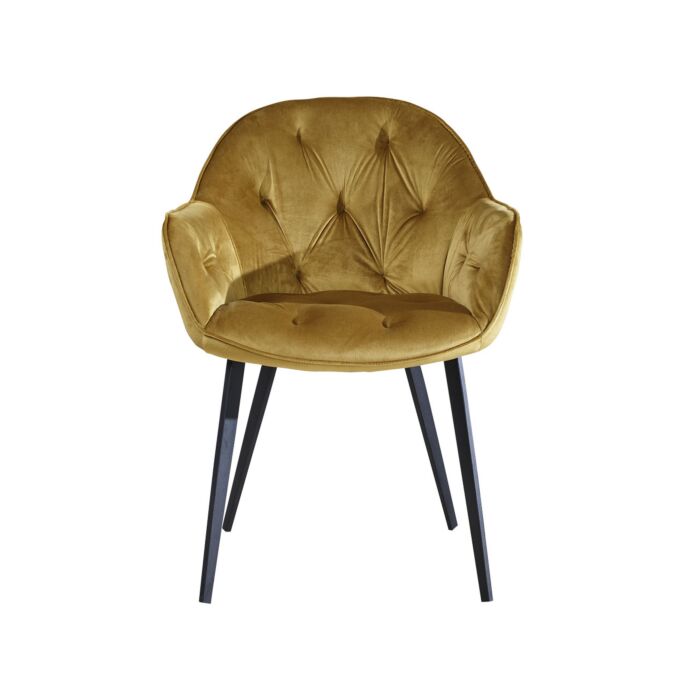Chaises «Diego», set de 2, velours moutarde