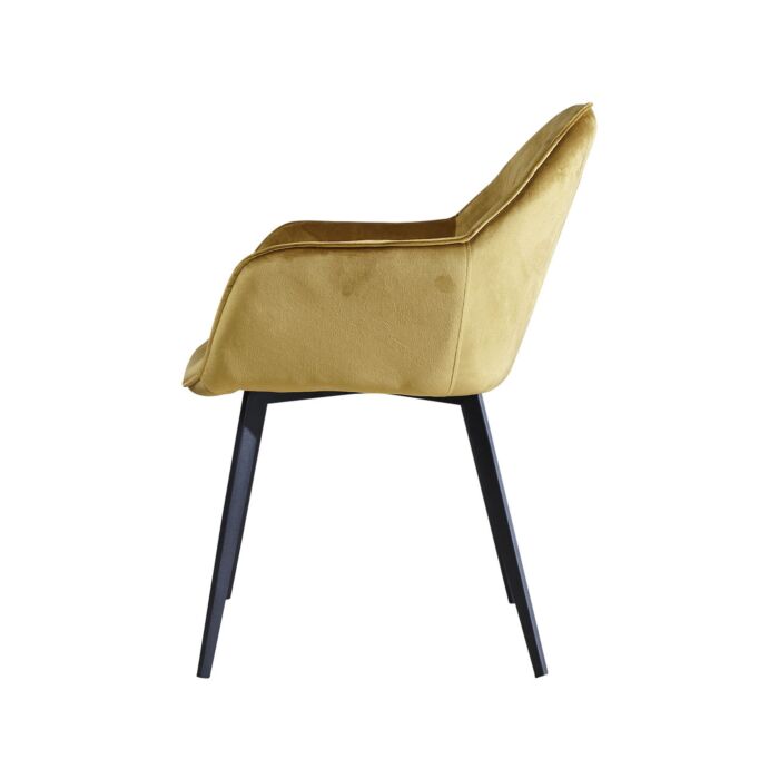 Chaises «Diego», set de 2, velours moutarde