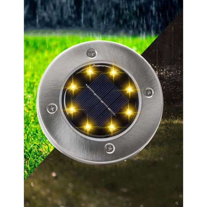 Lampes disques solaires LED, 4 pièces