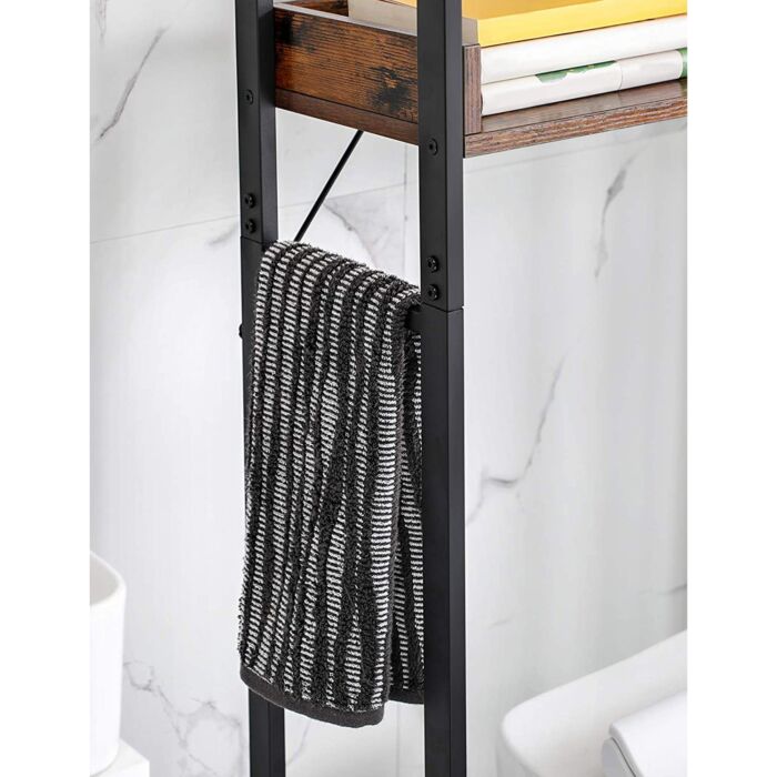 SONGMICS Meuble WC «Indus», L 63 x H 165 x P 25 cm, brun/noir