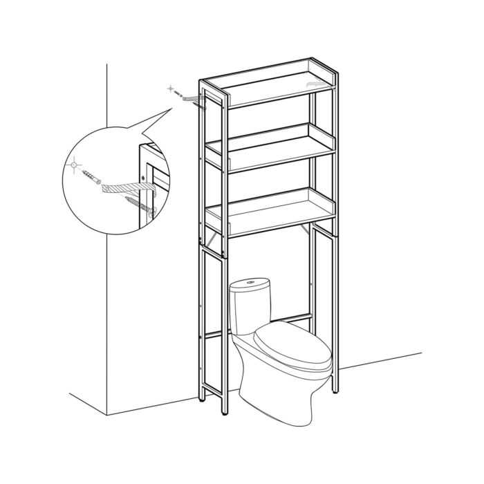 SONGMICS Meuble WC «Indus», L 63 x H 165 x P 25 cm, brun/noir