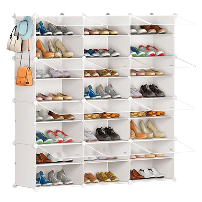 Armoire à chaussures, L 127 x H 126 x P 32 cm, 48 paires main product photo