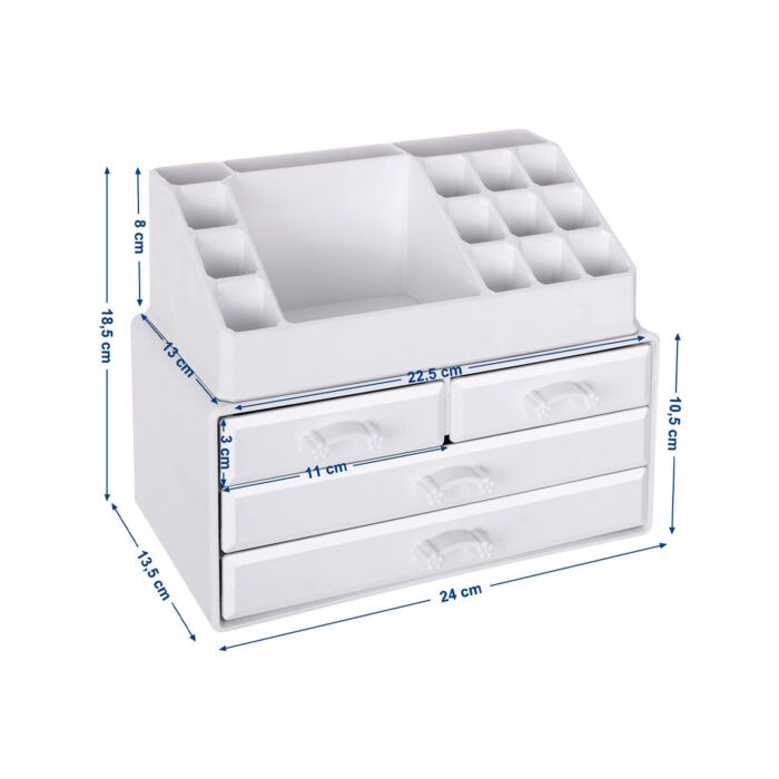 SONGMICS Kosmetikbox, B 24 x H 18,5 x T 13,5 cm, weiss