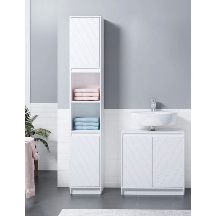 Meuble sous-lavabo «Noémie», L 60 x H 60 x P 30 cm, blanc