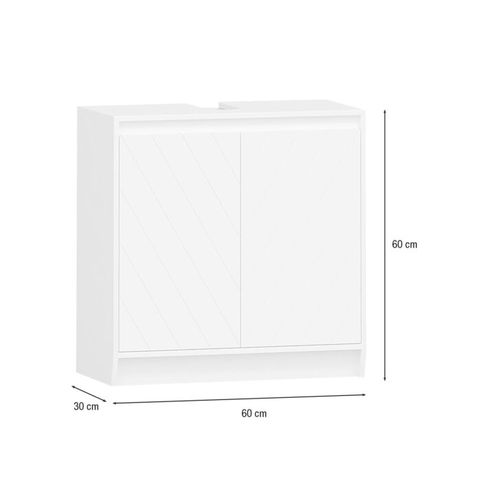 Meuble sous-lavabo «Noémie», L 60 x H 60 x P 30 cm, blanc