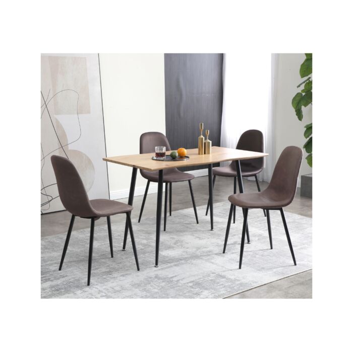 Chaises vintage «Elena», set de 4, marron