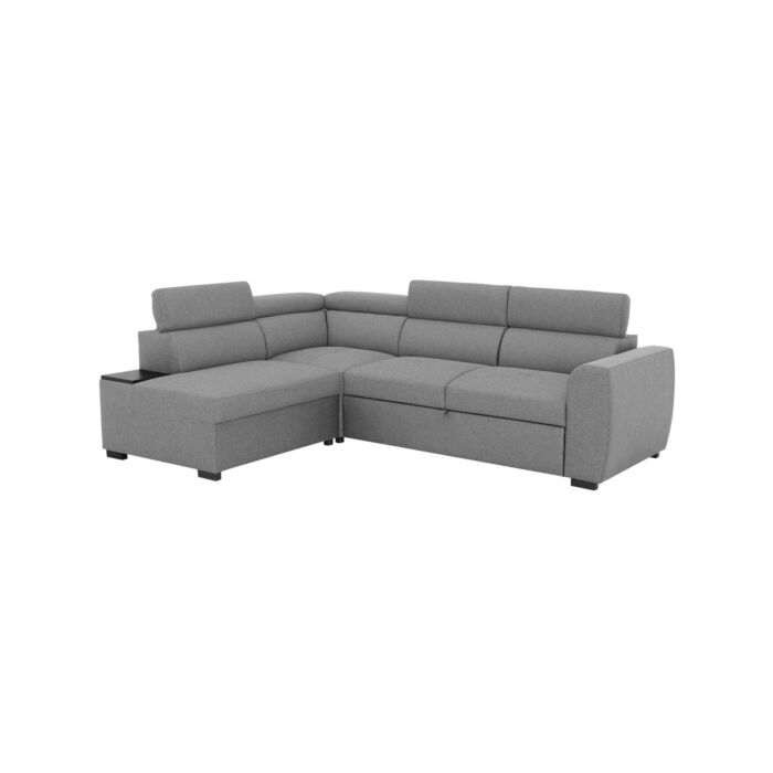 Schlaf-Ecksofa «Kayli», 245 x 184 cm, hellgrau