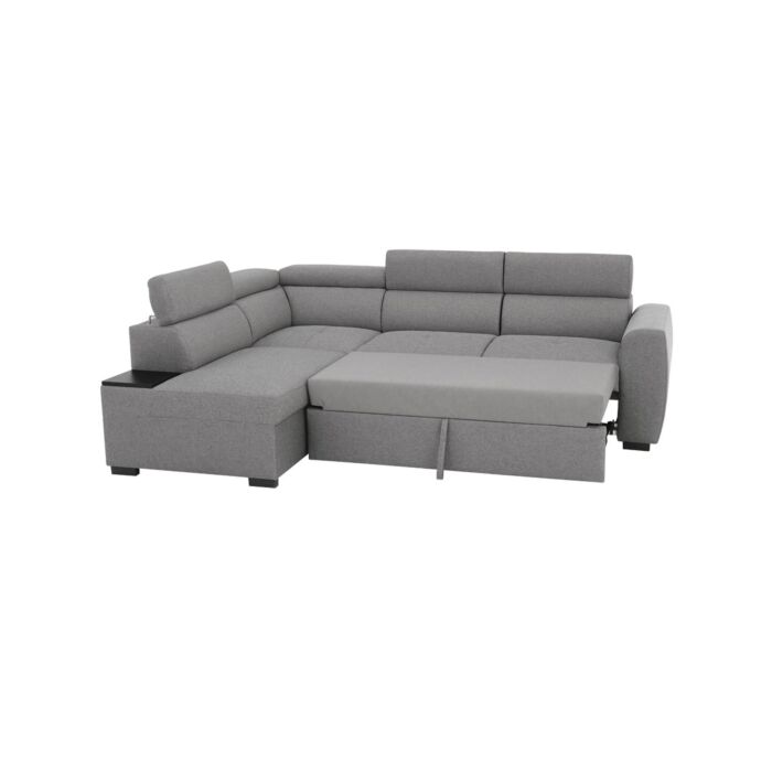 Schlaf-Ecksofa «Kayli», 245 x 184 cm, hellgrau