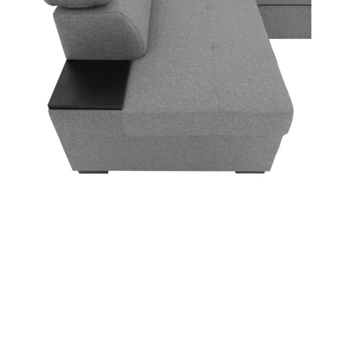 Schlaf-Ecksofa «Kayli», 245 x 184 cm, hellgrau