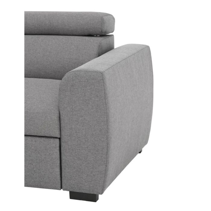Schlaf-Ecksofa «Kayli», 245 x 184 cm, hellgrau