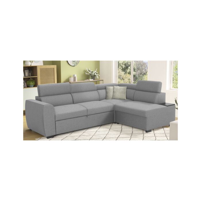Schlaf-Ecksofa «Kayli», 245 x 184 cm, hellgrau