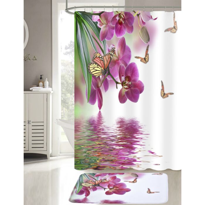 Rideau de douche «Orchid», 180 x 180 cm
