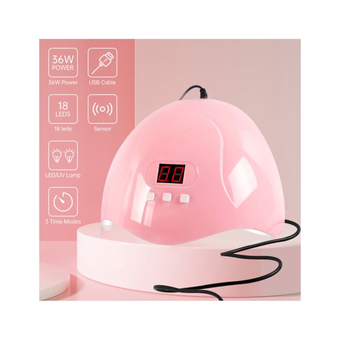 Set de Nail Art «Nail UV kit», 78 accessoires, avec lampe UV