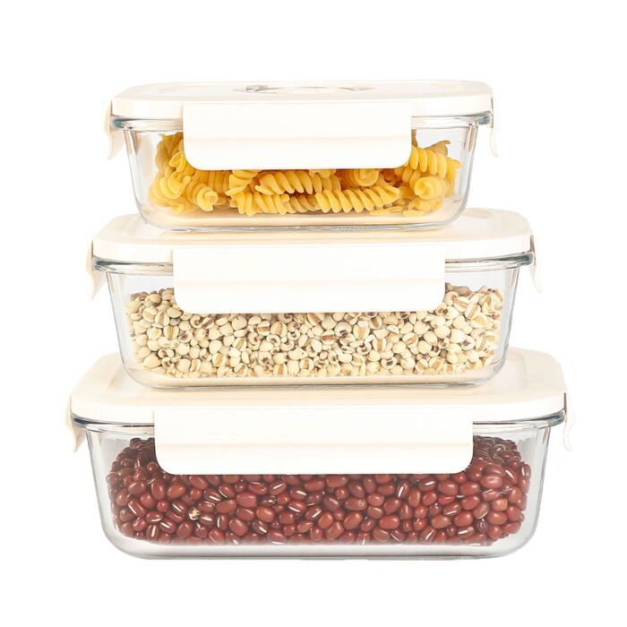 3 boîtes de conservation sous-vide avec pompe à vide main product photo