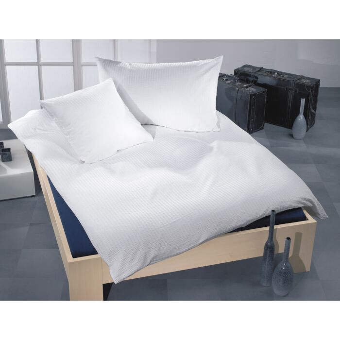 Linge de lit Satin-Seersucker uni