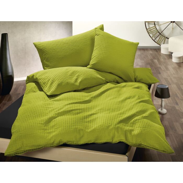 Linge de lit Satin-Seersucker uni