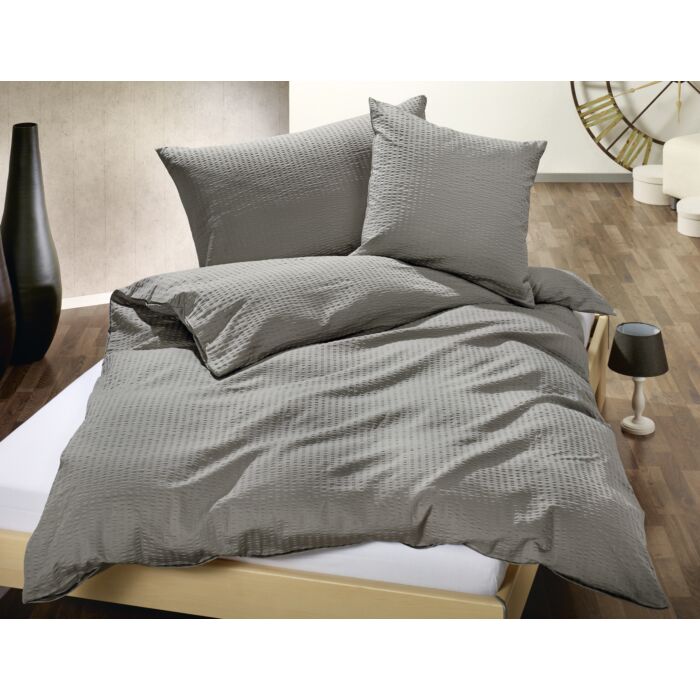 Linge de lit Satin-Seersucker uni