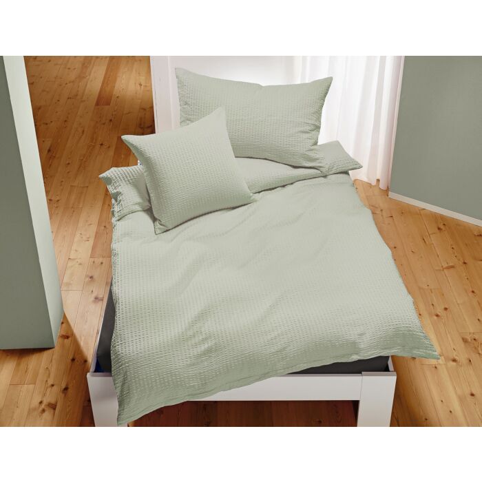 Linge de lit Satin-Seersucker uni