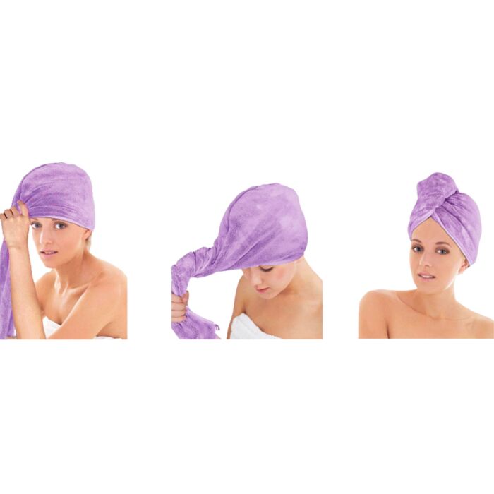 Pack de 2 turbans cheveux en microfibre