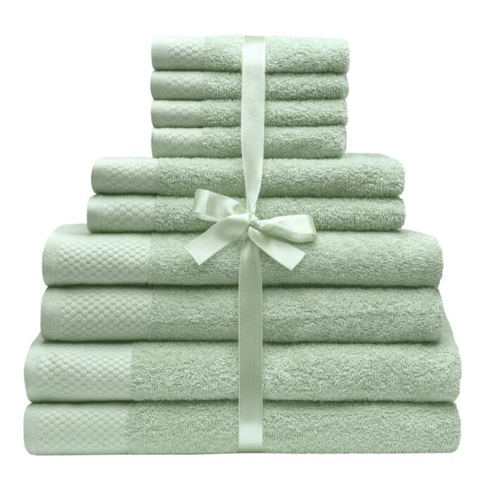 Lot de linge éponge « Uni », 10 pièces, absorbant et doux