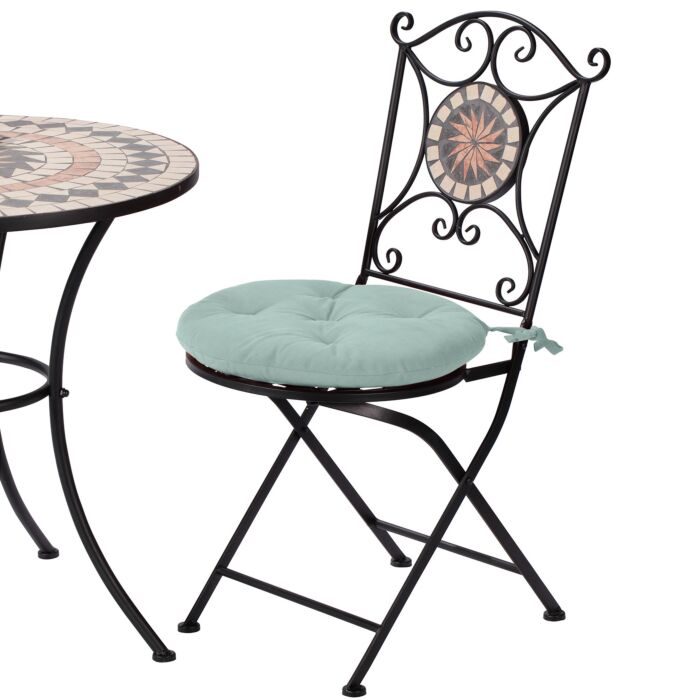 Coussin d'assise surpiqué rond, Ø 40 cm, avec attaches