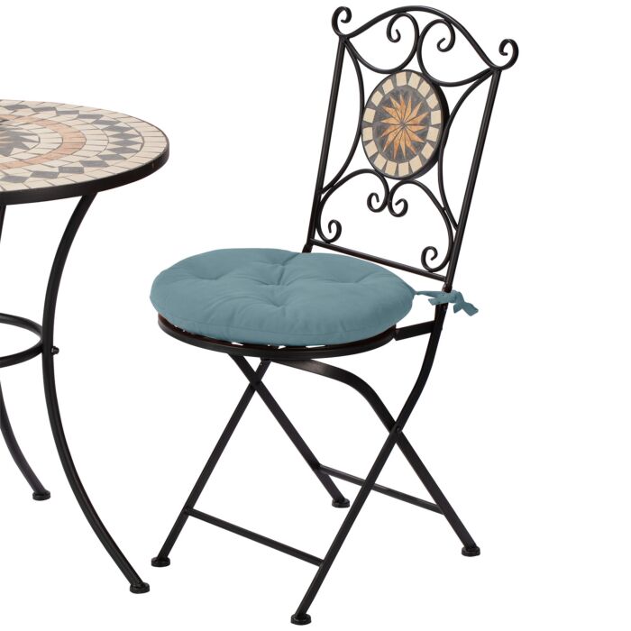 Coussin d'assise surpiqué rond, Ø 40 cm, avec attaches
