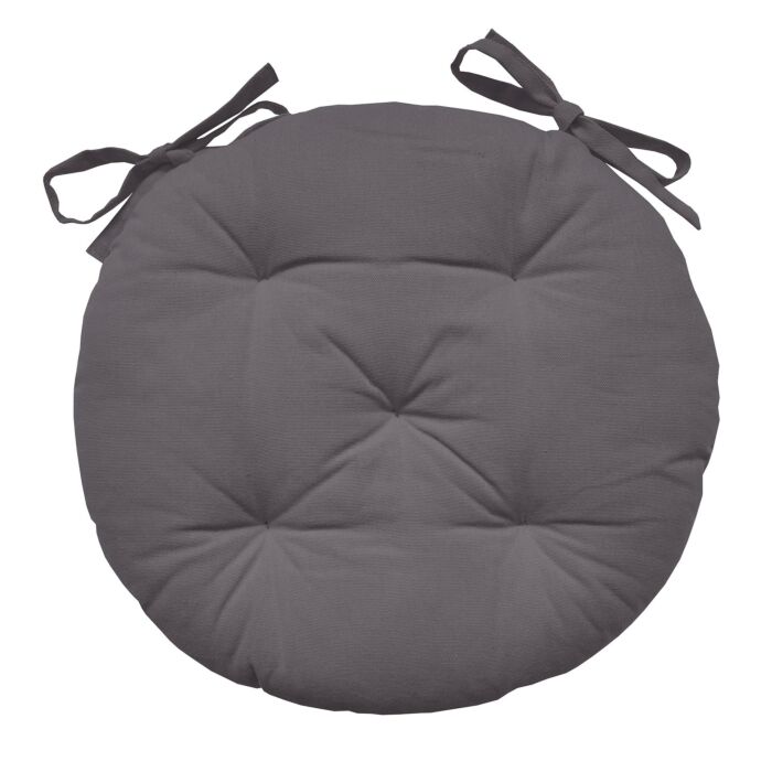 Coussin d'assise surpiqué rond, Ø 40 cm, avec attaches