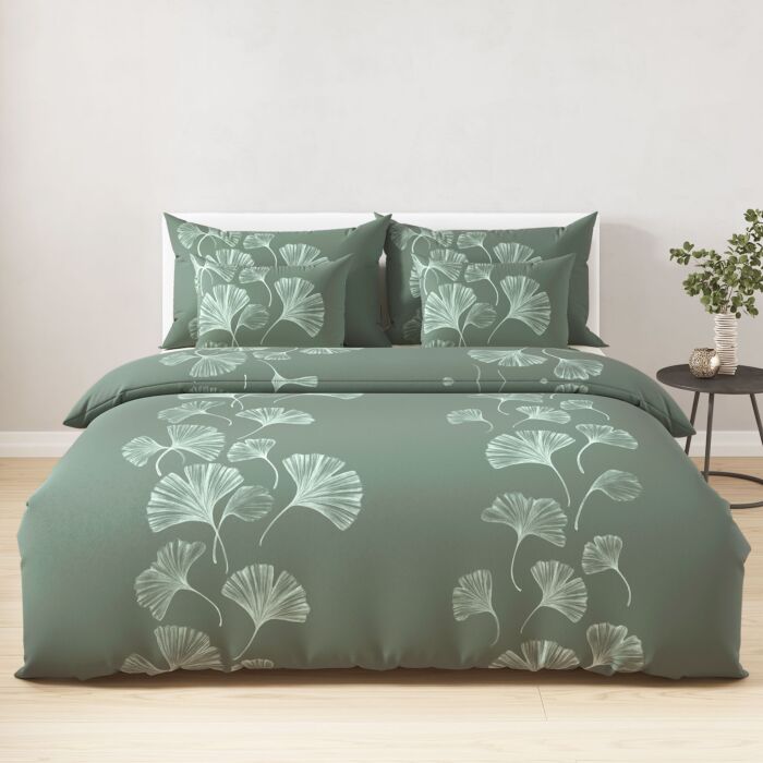 Linge de lit en flanelle à motif de feuilles