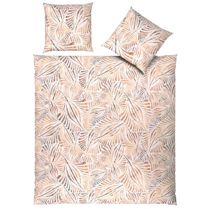 Linge de lit orné d'un motif moderne représentant des feuilles