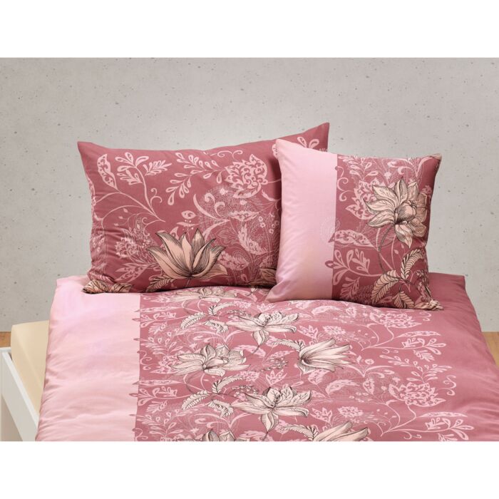 Parure de lit en jersey, motif floral, avec fermeture éclair