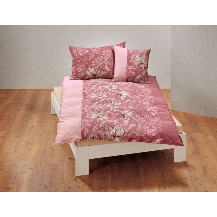 Parure de lit en jersey, motif floral, avec fermeture éclair