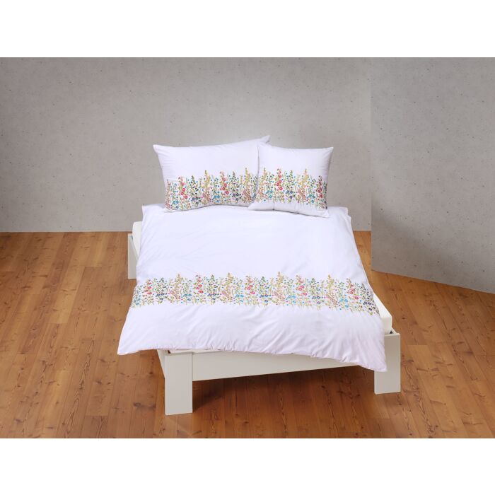 Parure de lit Fleurs Brodées , blanc