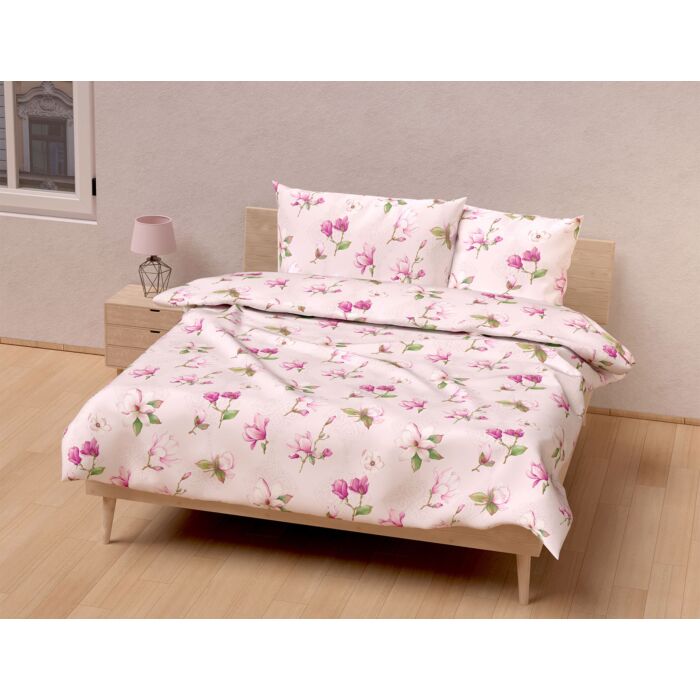 Linge de lit avec motif fleuri printanier , rose