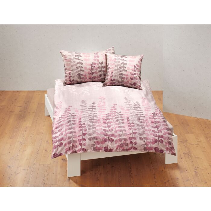 em-es-te Linge de lit avec guirlande de feuilles harmonieuse , lilas