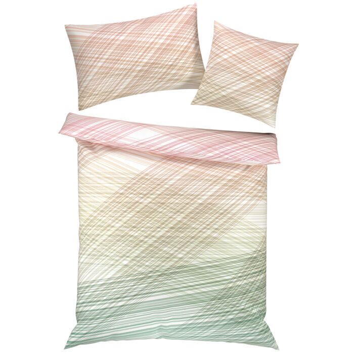 Linge de lit délicat à rayures