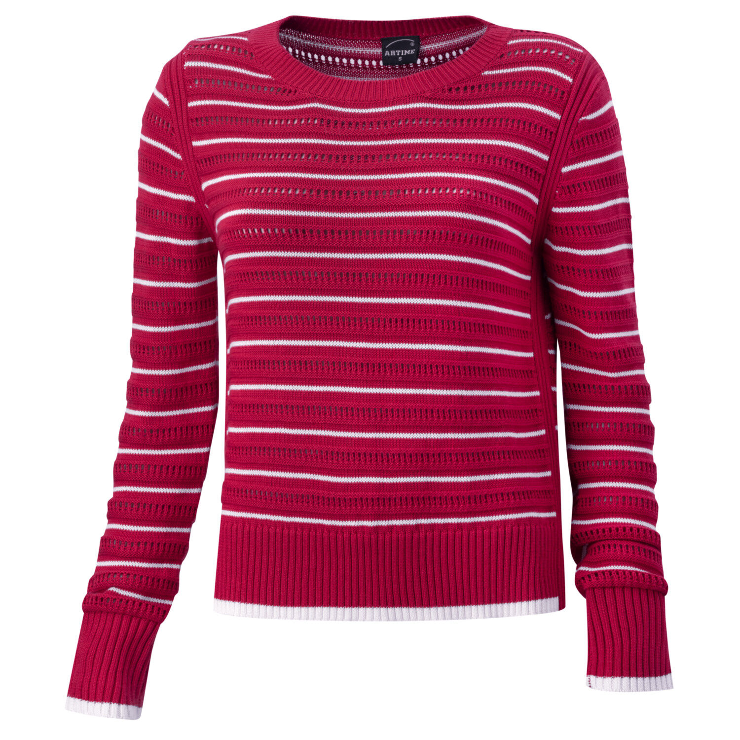 Damen Pullover mit Ajourmuster