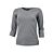 T-shirt côtelé, manches 3/4, col V
