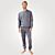 Pyjama homme manches longues avec col en V et poche poitrine